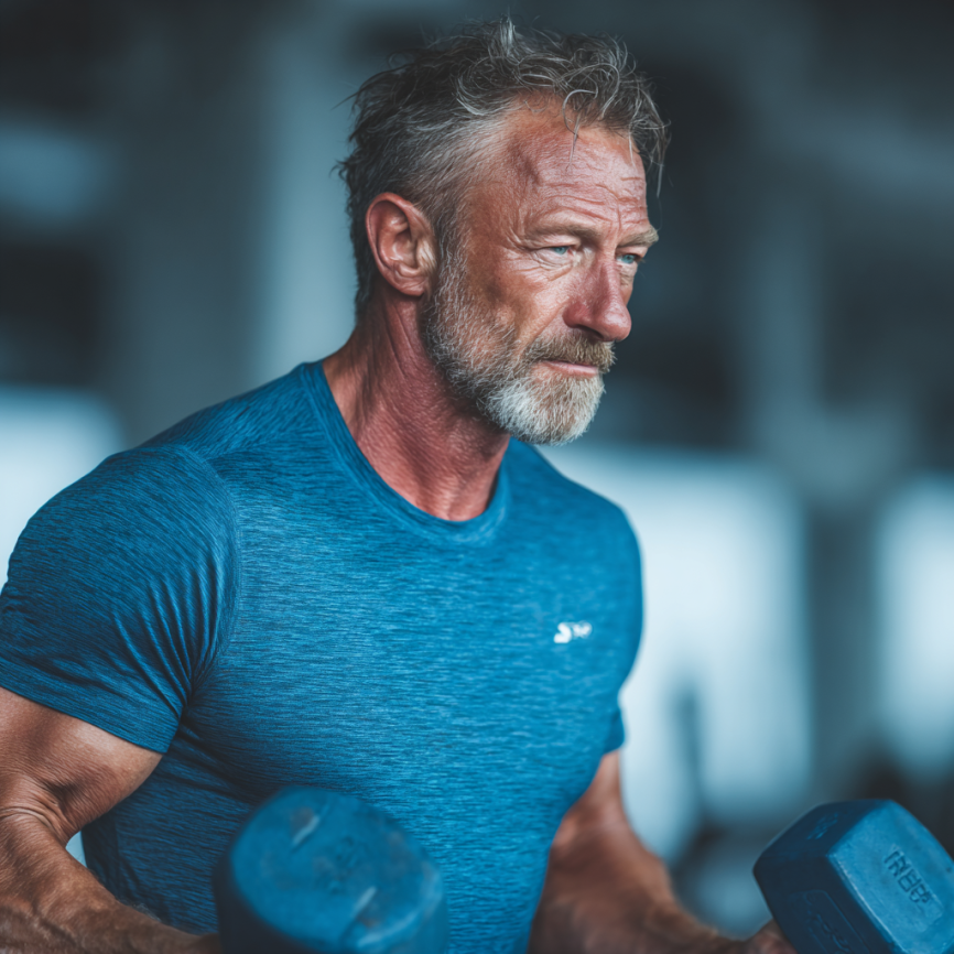 Активні люди зрілого віку на тренуванні